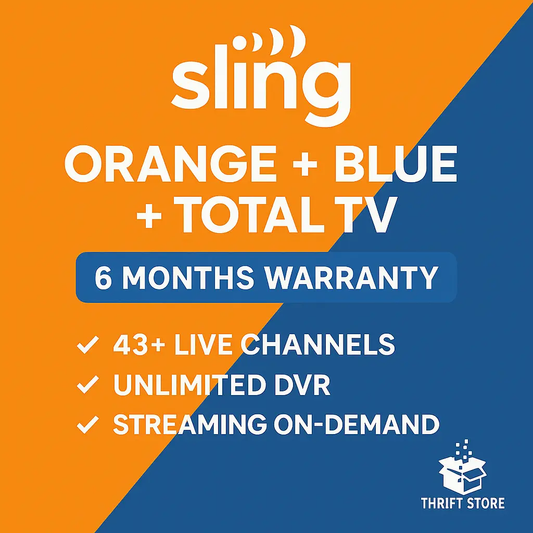 SlingTV Orange + Blue + Total TV | 6 Months Thrift Store