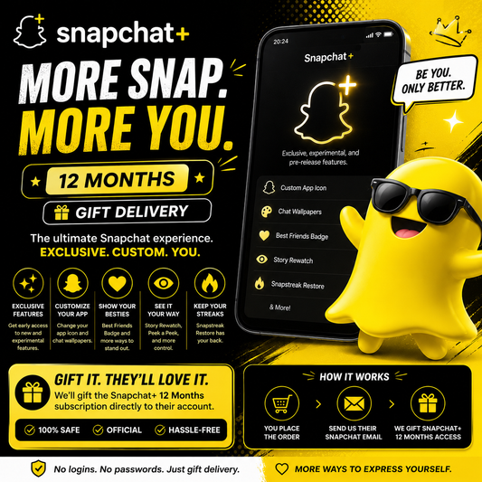 SnapChat+ Abonnement 12 Monate | Zustellung als Geschenk